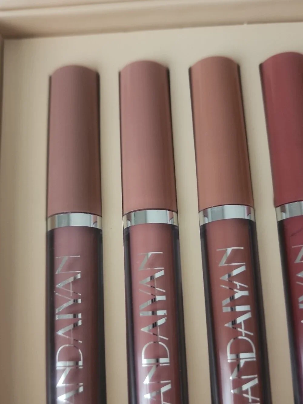 Matte Liquid Lipstick Set — Nude & Rose Mix; Set Of 5.